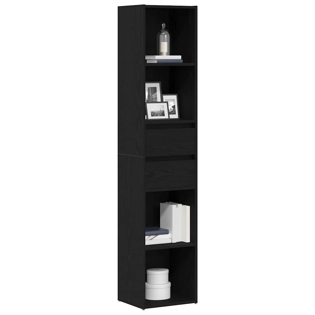 Book Cabinet 4-Tier 36 x 30 x 171 cm Engineered Wood Black Oak