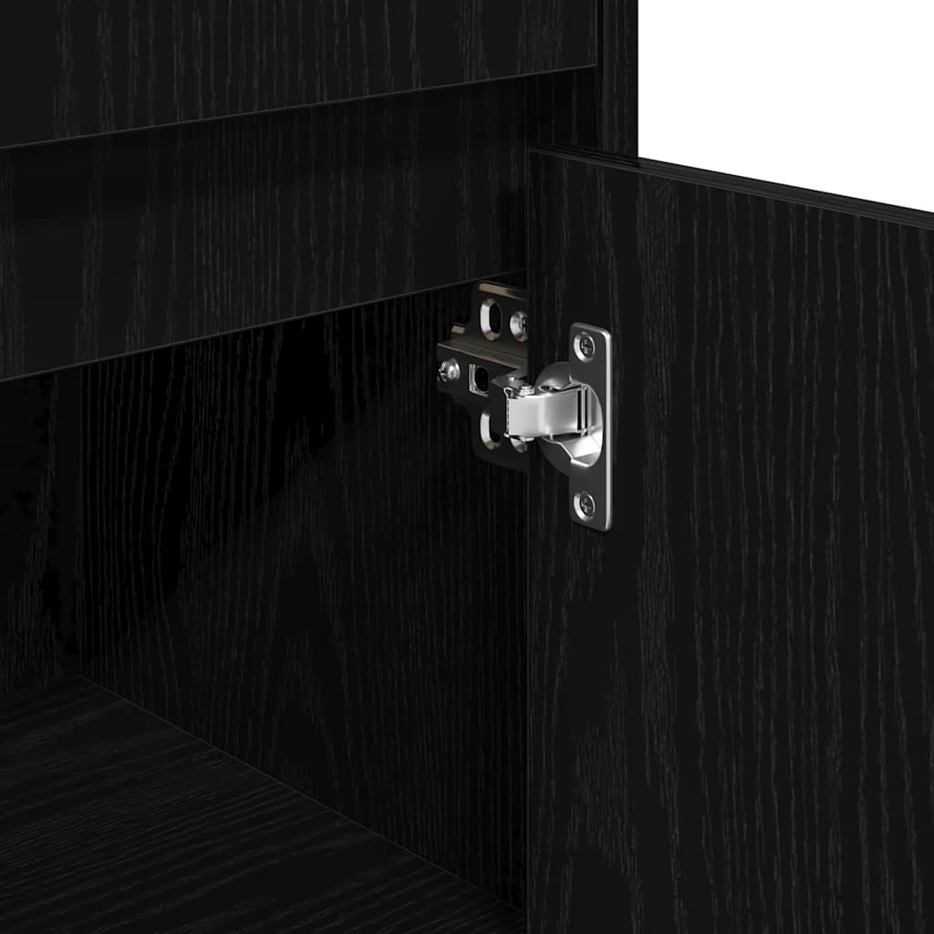 vidaXL Bathroom Cabinet Black Oak 30 x 30 x 95 cm Engineered wood