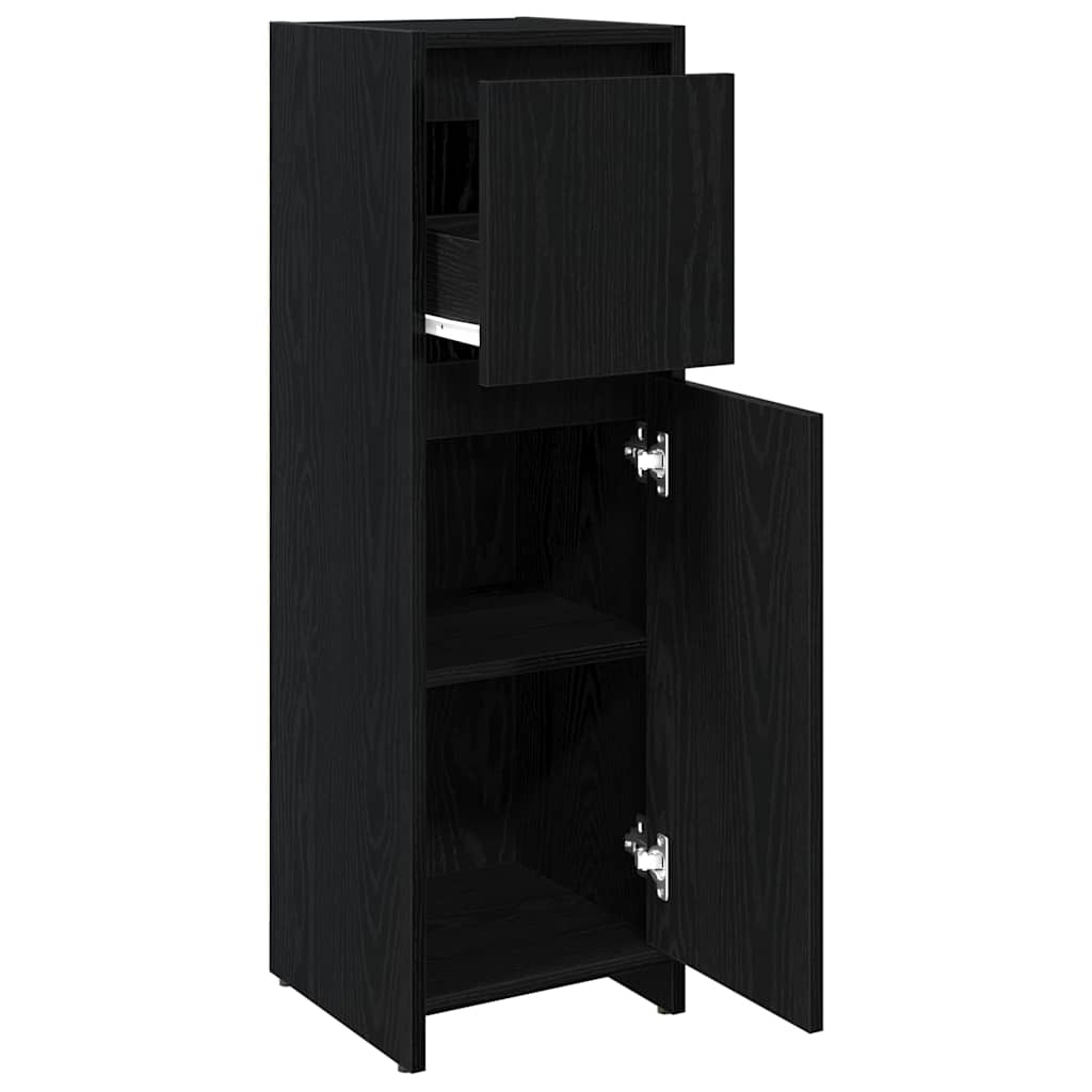 vidaXL Bathroom Cabinet Black Oak 30 x 30 x 95 cm Engineered wood