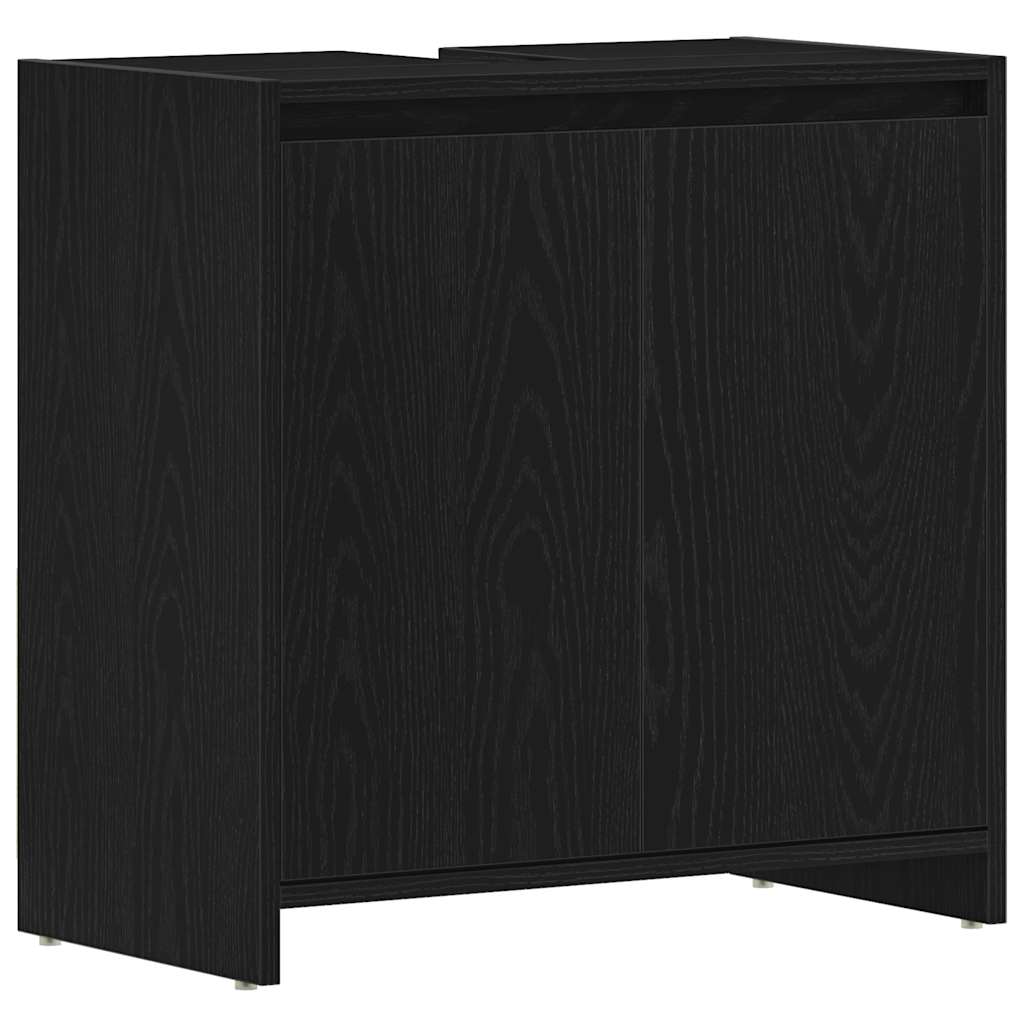 Bathroom Cabinet Black Oak 60x33x60 cm Engineered Wood