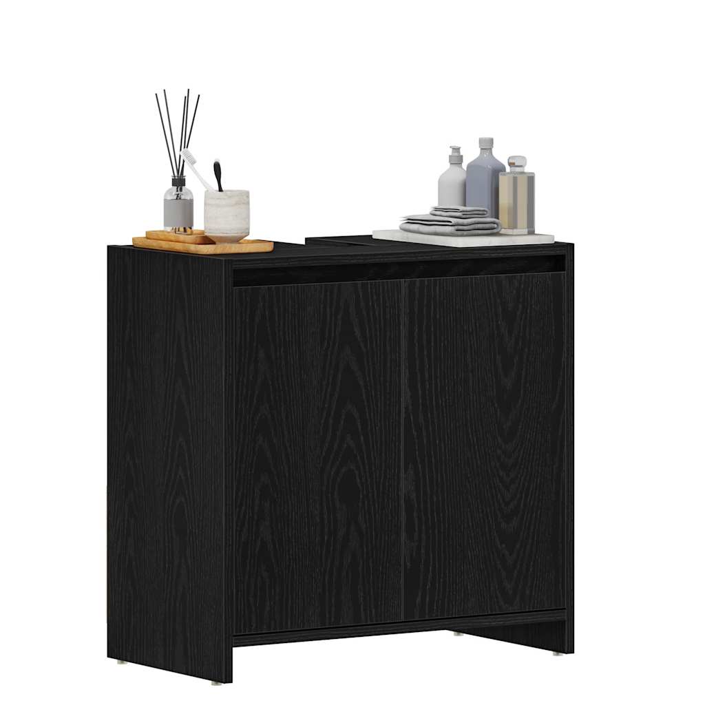 Bathroom Cabinet Black Oak 60x33x60 cm Engineered Wood