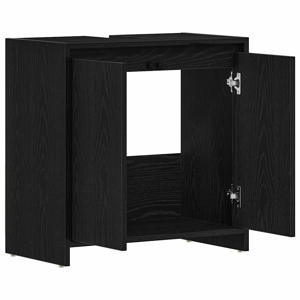 Bathroom Cabinet Black Oak 60x33x60 cm Engineered Wood