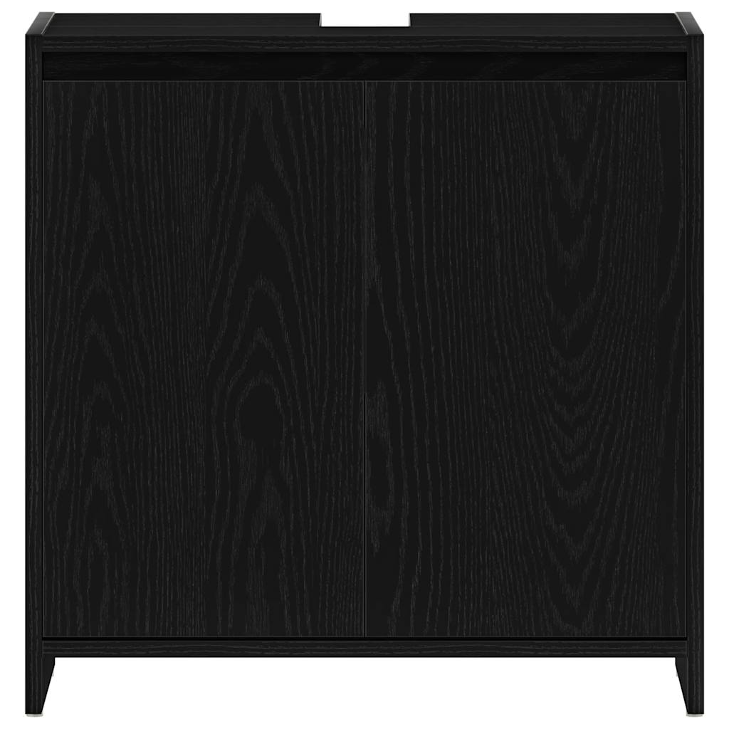 Bathroom Cabinet Black Oak 60x33x60 cm Engineered Wood