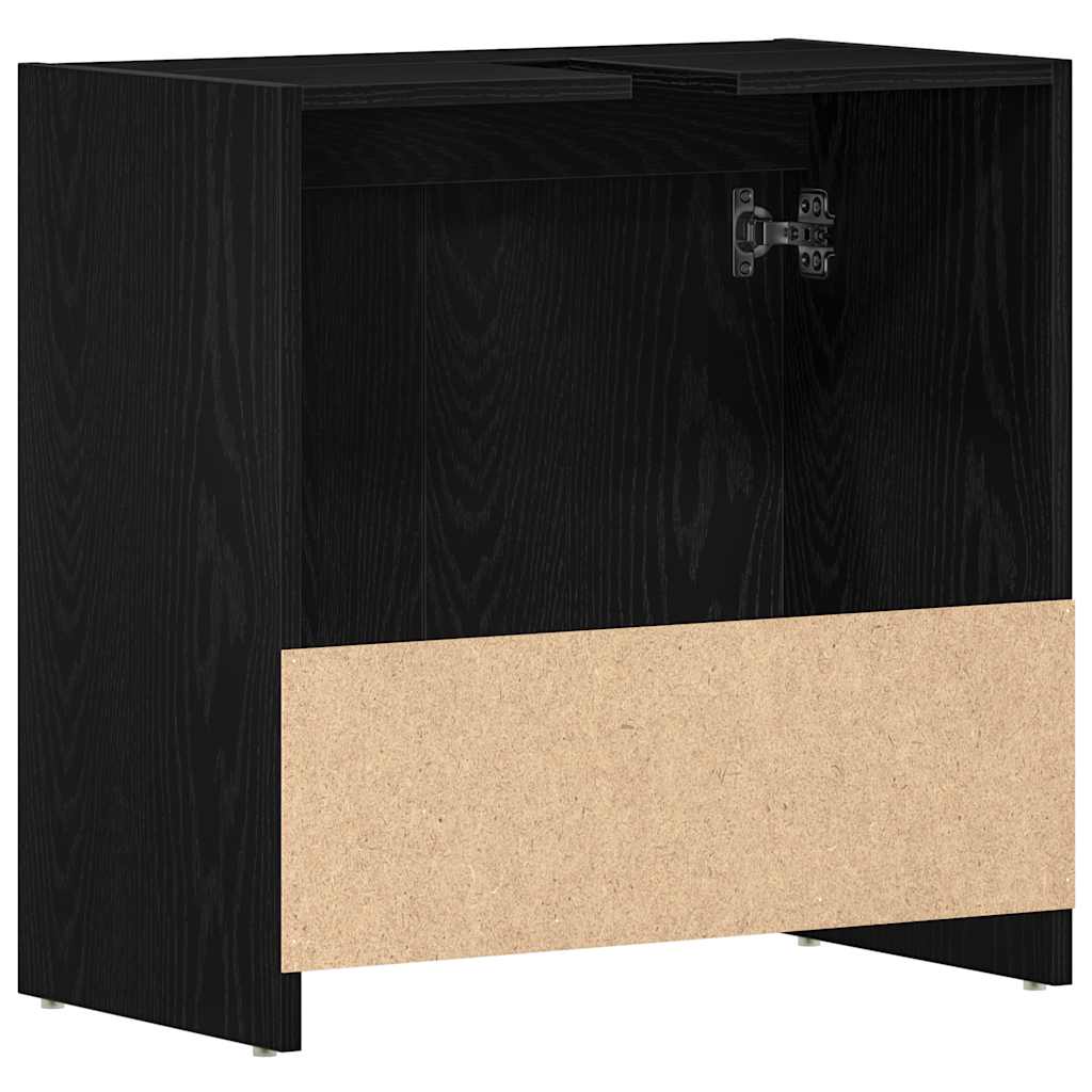 Bathroom Cabinet Black Oak 60x33x60 cm Engineered Wood