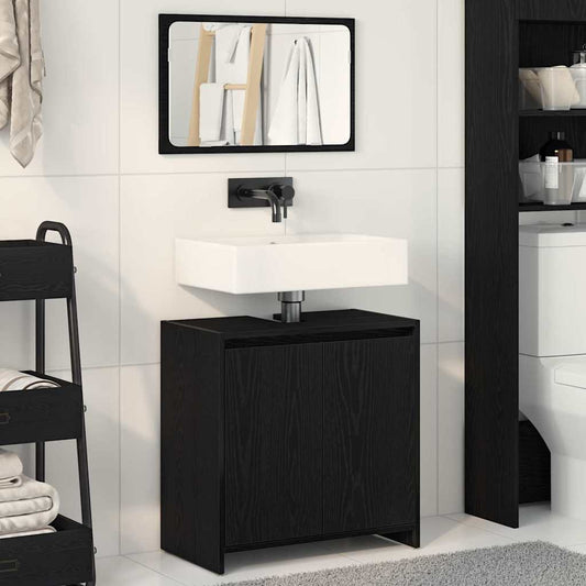 Bathroom Cabinet Black Oak 60 x 33 x 60 cm Engineered Wood