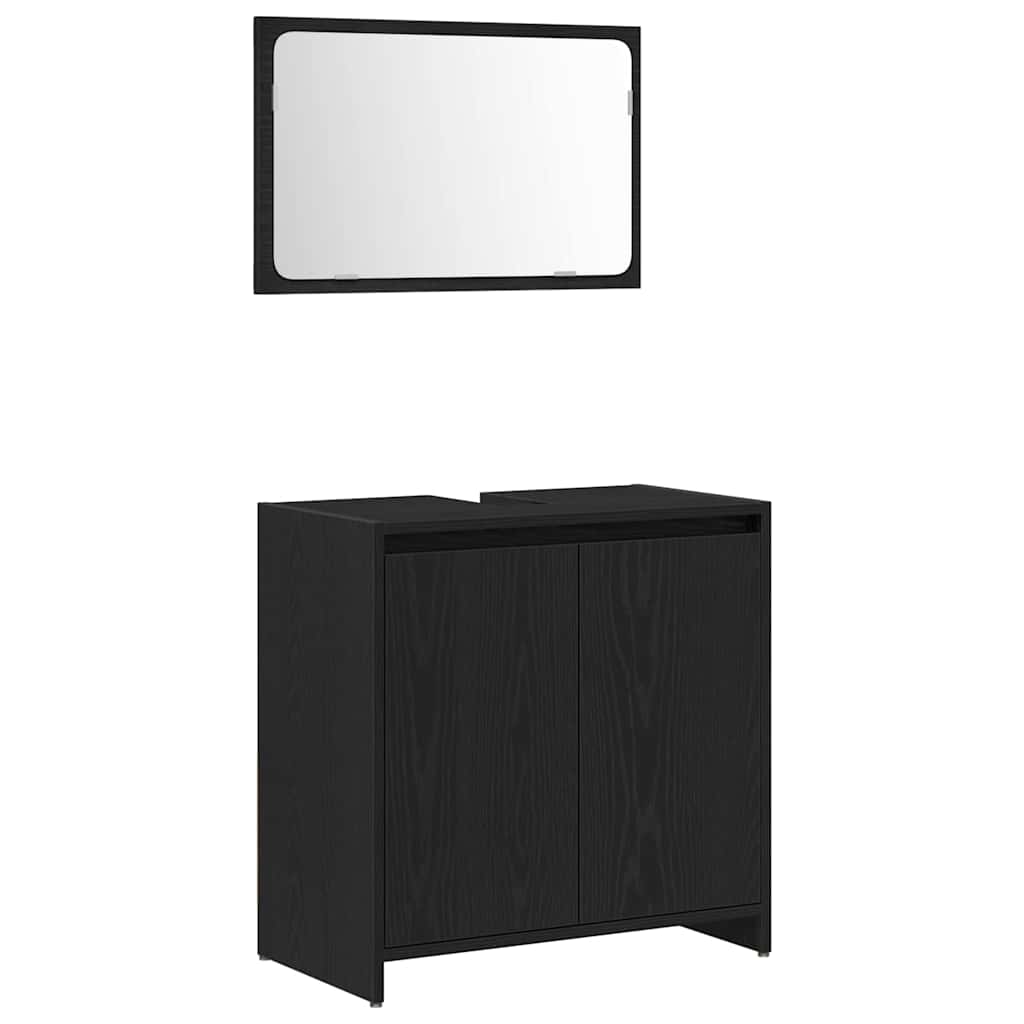 Bathroom Cabinet Black Oak 60 x 33 x 60 cm Engineered Wood
