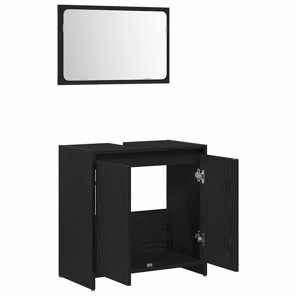 Bathroom Cabinet Black Oak 60 x 33 x 60 cm Engineered Wood