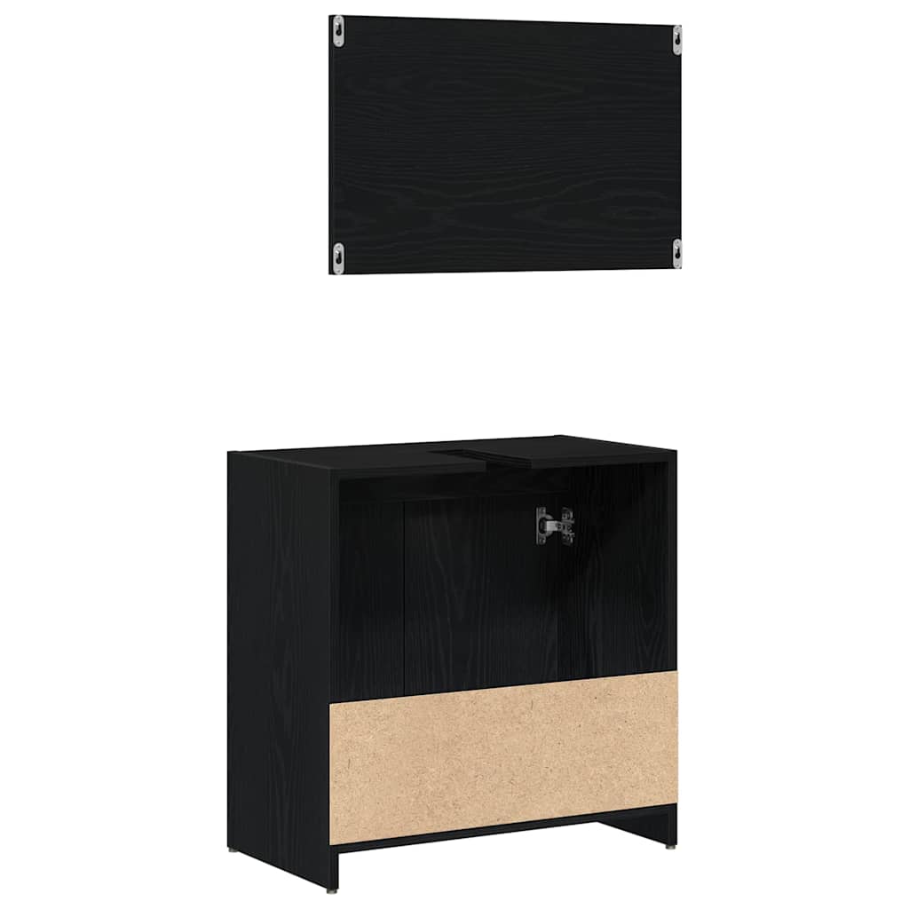Bathroom Cabinet Black Oak 60 x 33 x 60 cm Engineered Wood