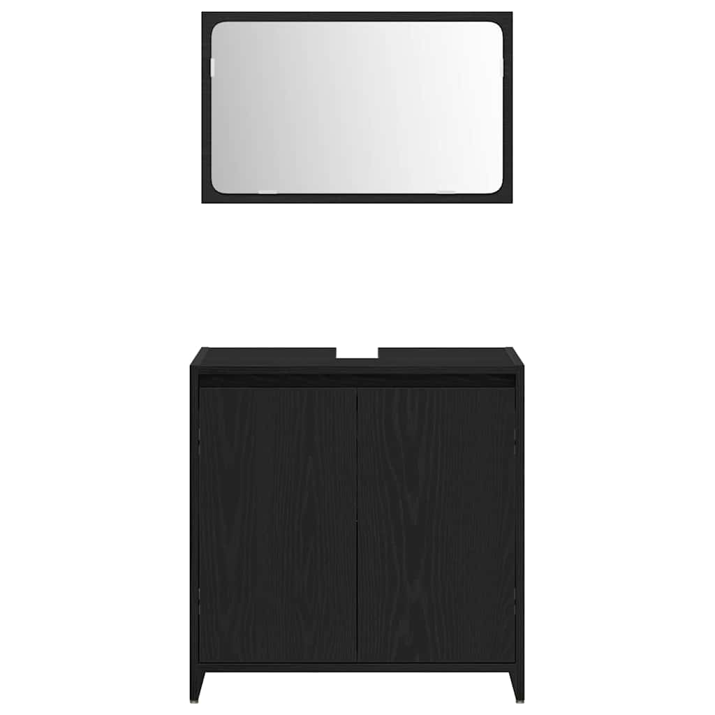 Bathroom Cabinet Black Oak 60 x 33 x 60 cm Engineered Wood