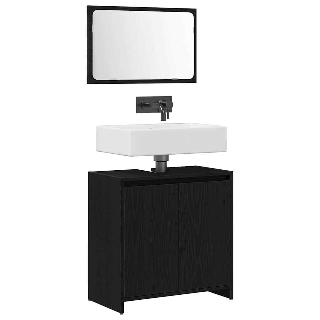 Bathroom Cabinet Black Oak 60 x 33 x 60 cm Engineered Wood