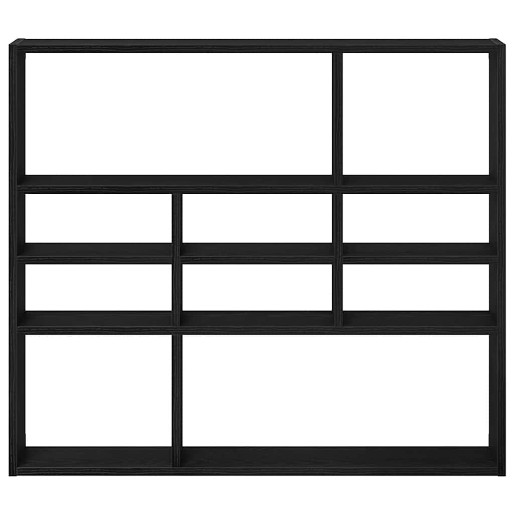 Wall Shelf Black Oak 90x16x78 cm Engineered Wood