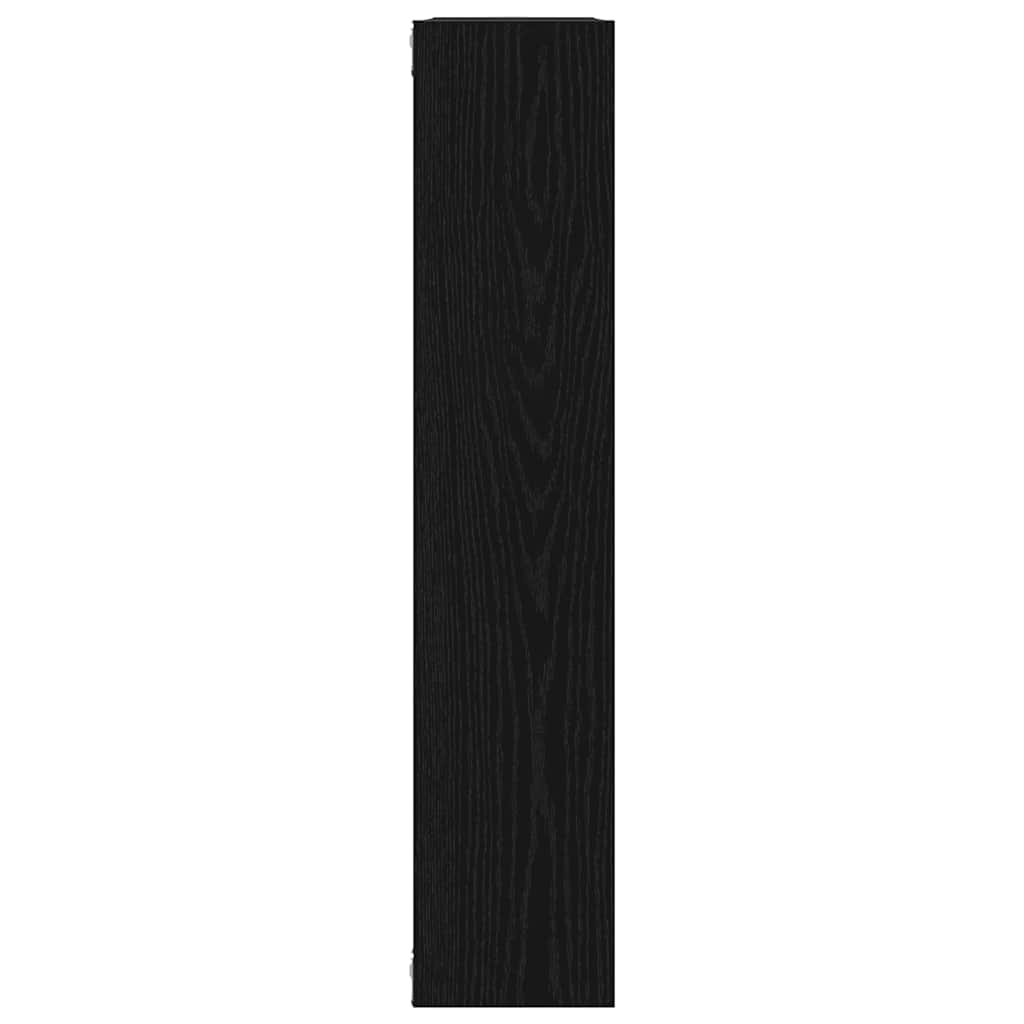 Wall Shelf Black Oak 90x16x78 cm Engineered Wood