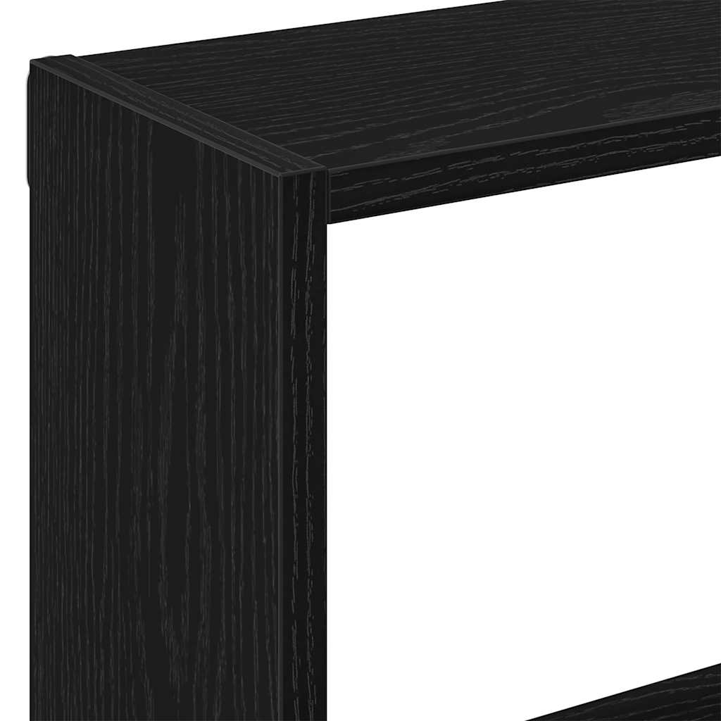 Wall Shelf Black Oak 90x16x78 cm Engineered Wood