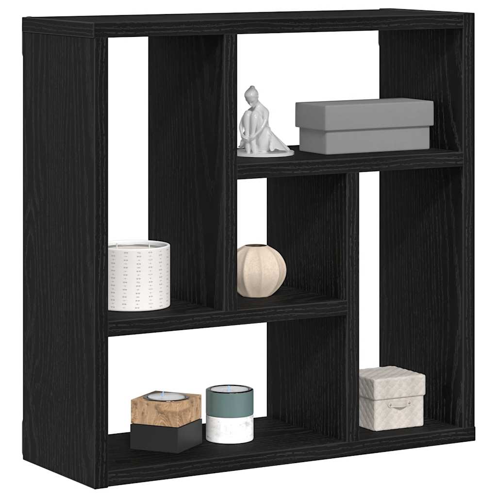 Wall Shelf Black Oak 45x16x45 cm Engineered Wood