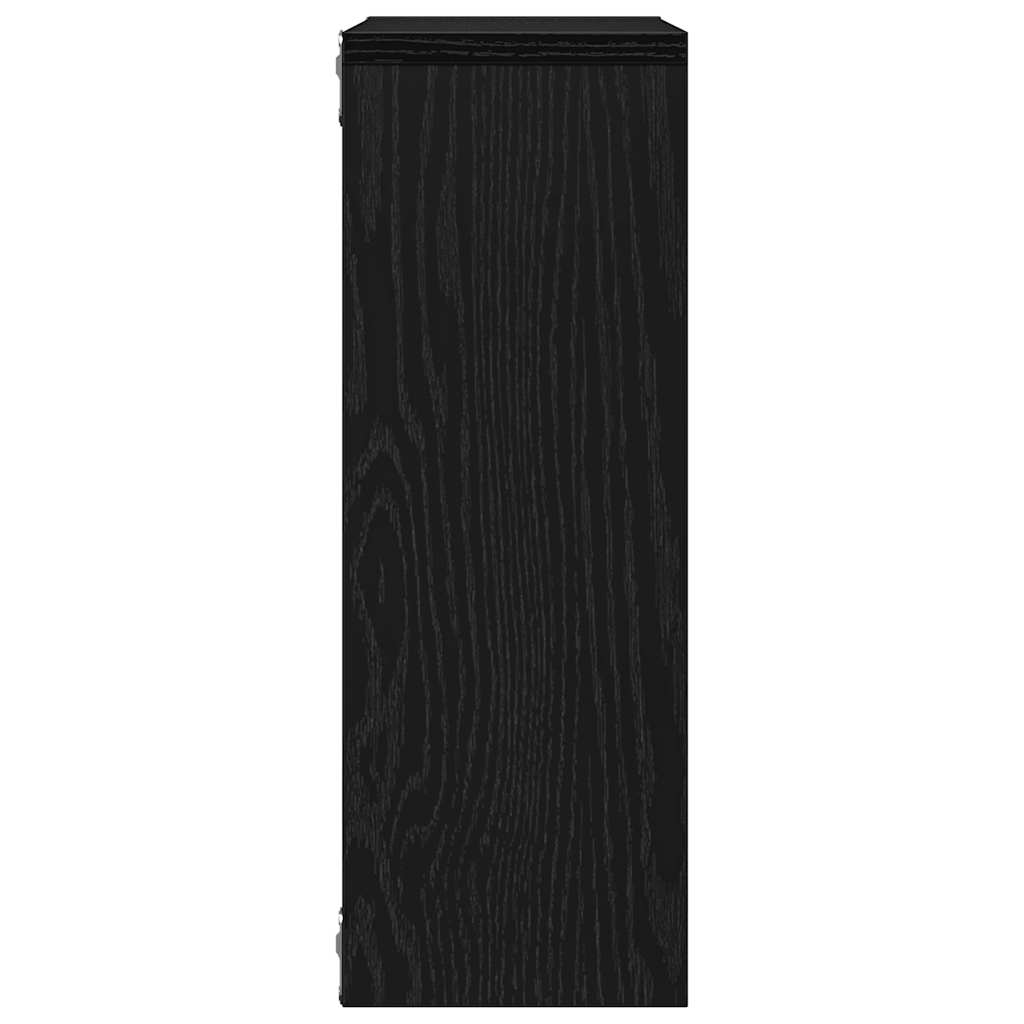 Wall Shelf Black Oak 45x16x45 cm Engineered Wood