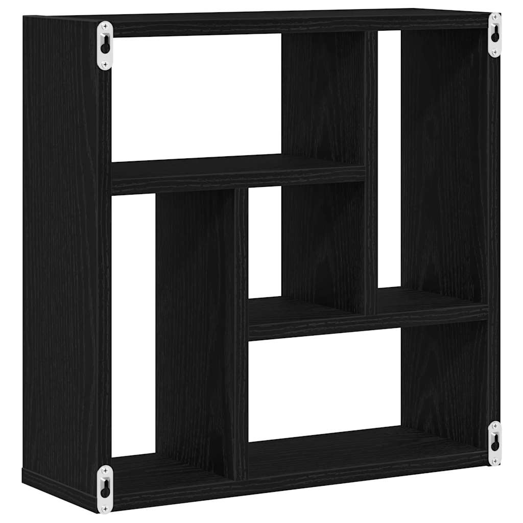 Wall Shelf Black Oak 45x16x45 cm Engineered Wood