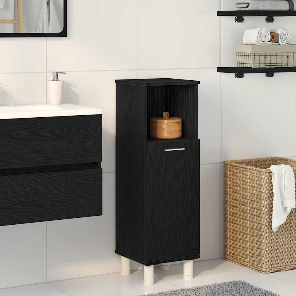 Bathroom Cabinet Black Oak 30 x 30 x 95 cm Engineered Wood