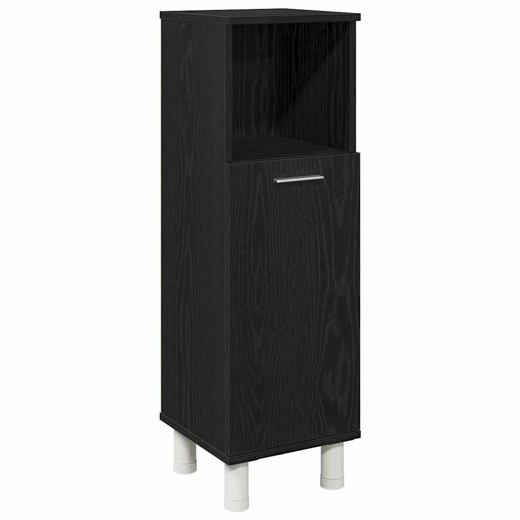 Bathroom Cabinet Black Oak 30 x 30 x 95 cm Engineered Wood
