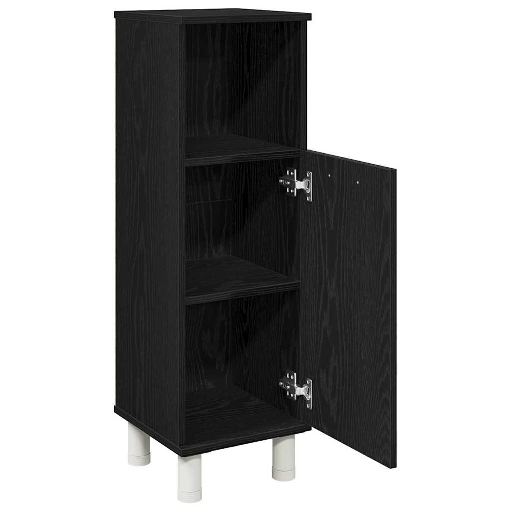Bathroom Cabinet Black Oak 30 x 30 x 95 cm Engineered Wood