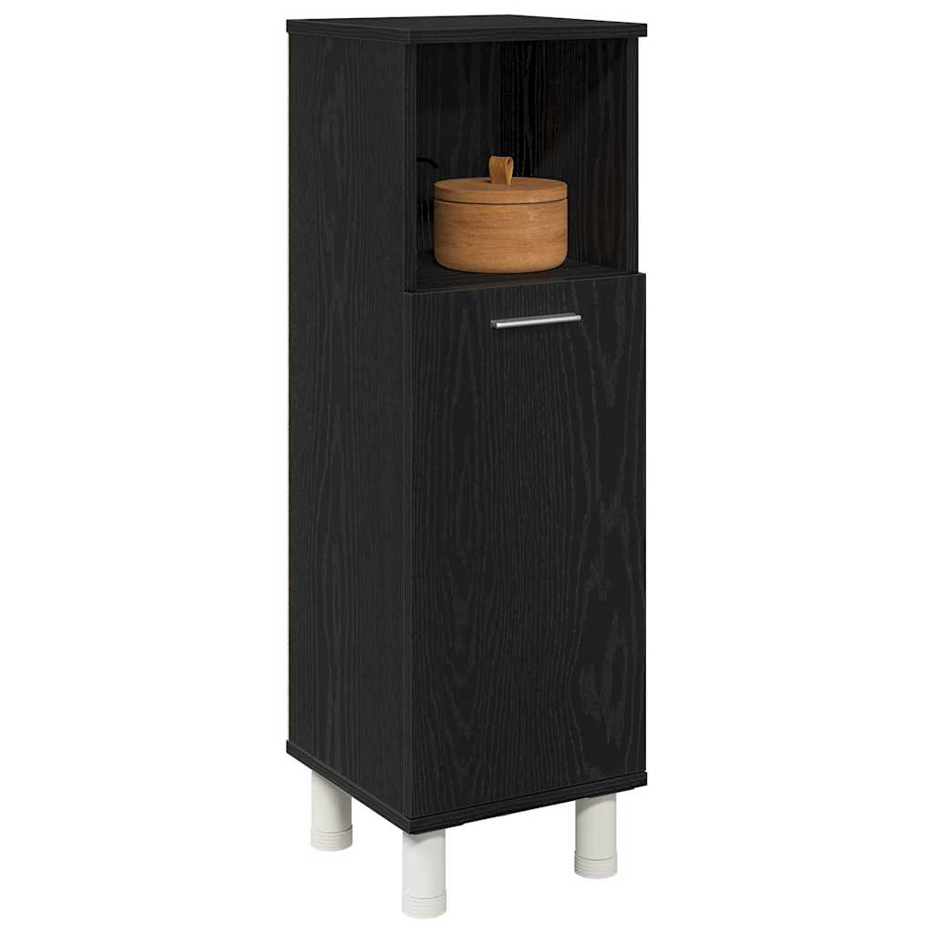 Bathroom Cabinet Black Oak 30 x 30 x 95 cm Engineered Wood