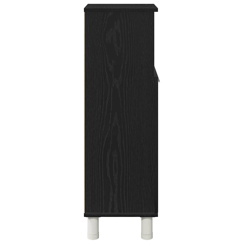 Bathroom Cabinet Black Oak 30 x 30 x 95 cm Engineered Wood