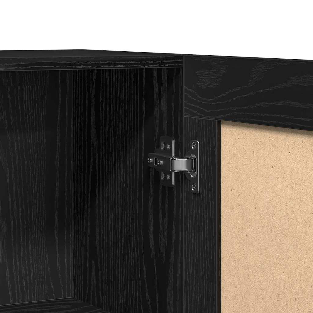 Book Cabinet Black Oak 82.5 x 30.5 x 80 cm Engineered Wood