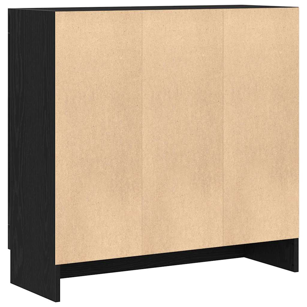 Book Cabinet Black Oak 82.5 x 30.5 x 80 cm Engineered Wood