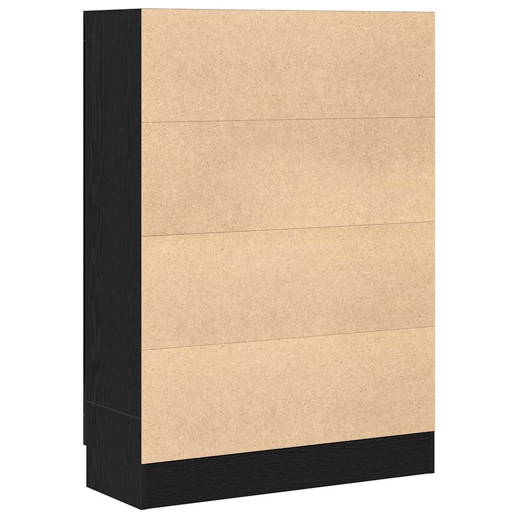 Book Cabinet Black Oak 82.5 x 30.5 x 115 cm Engineered Wood