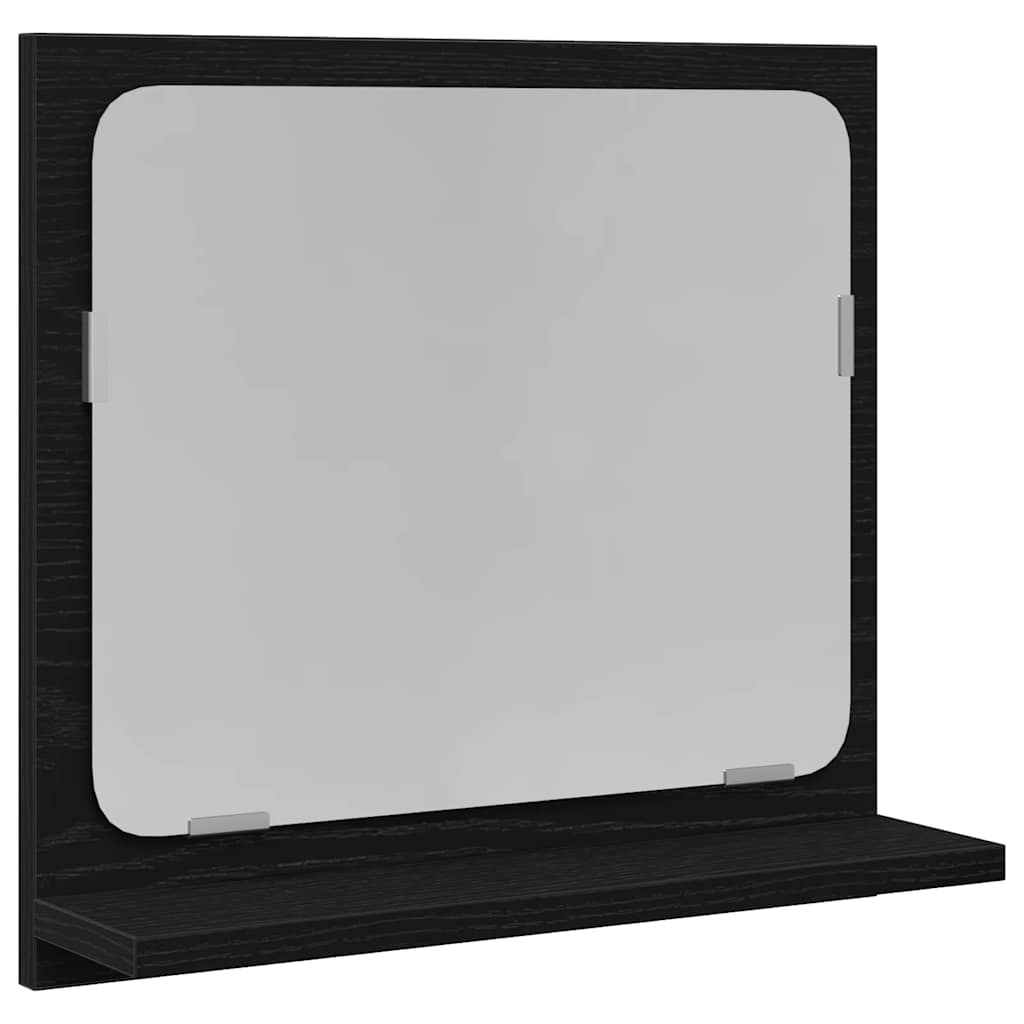 Bathroom Mirror Black Oak 40x10,5x37 cm Engineered Wood