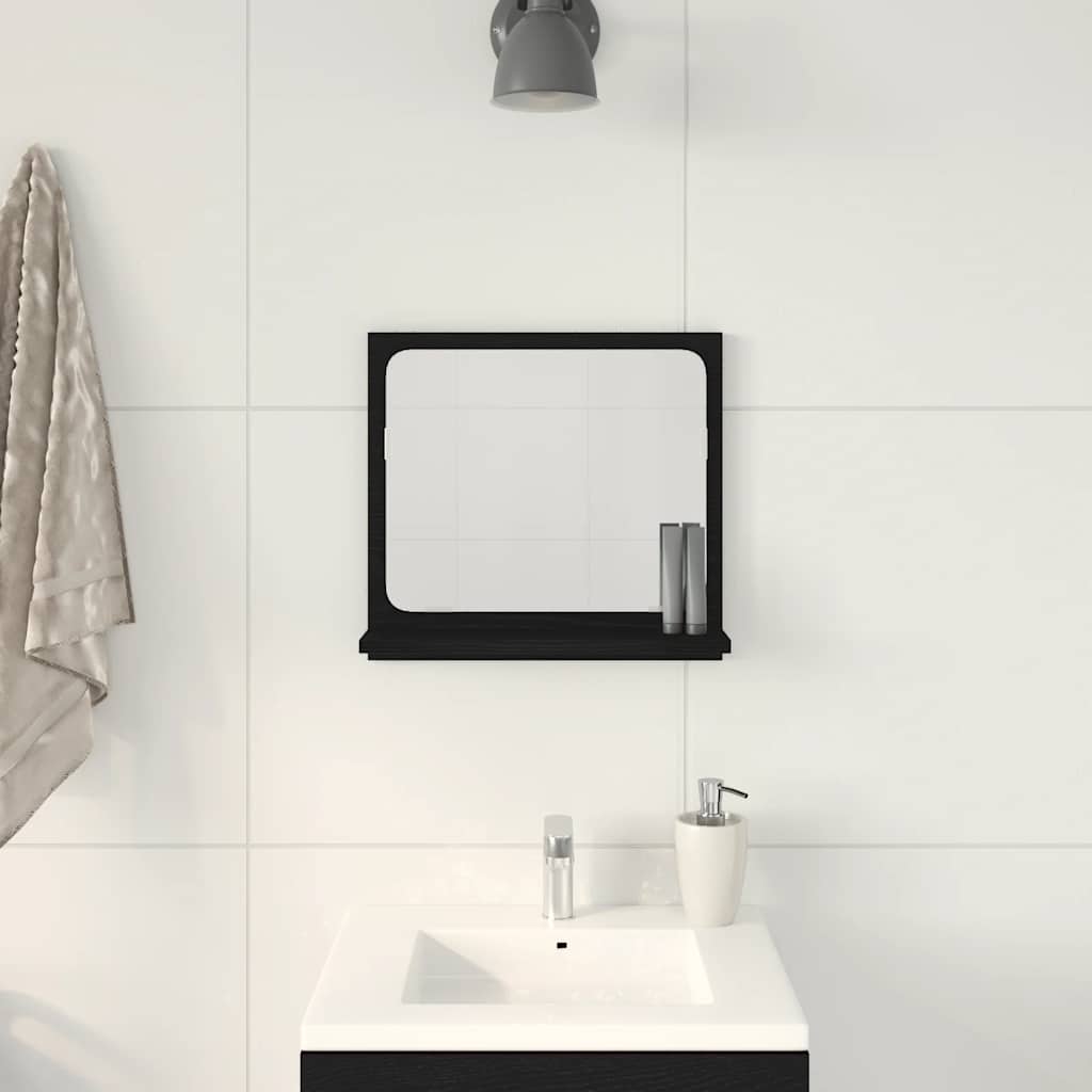Bathroom Mirror Black Oak 40x10,5x37 cm Engineered Wood