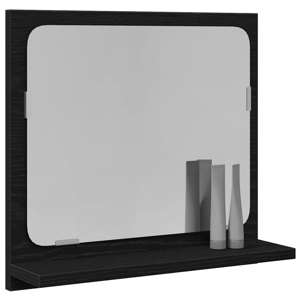 Bathroom Mirror Black Oak 40x10,5x37 cm Engineered Wood