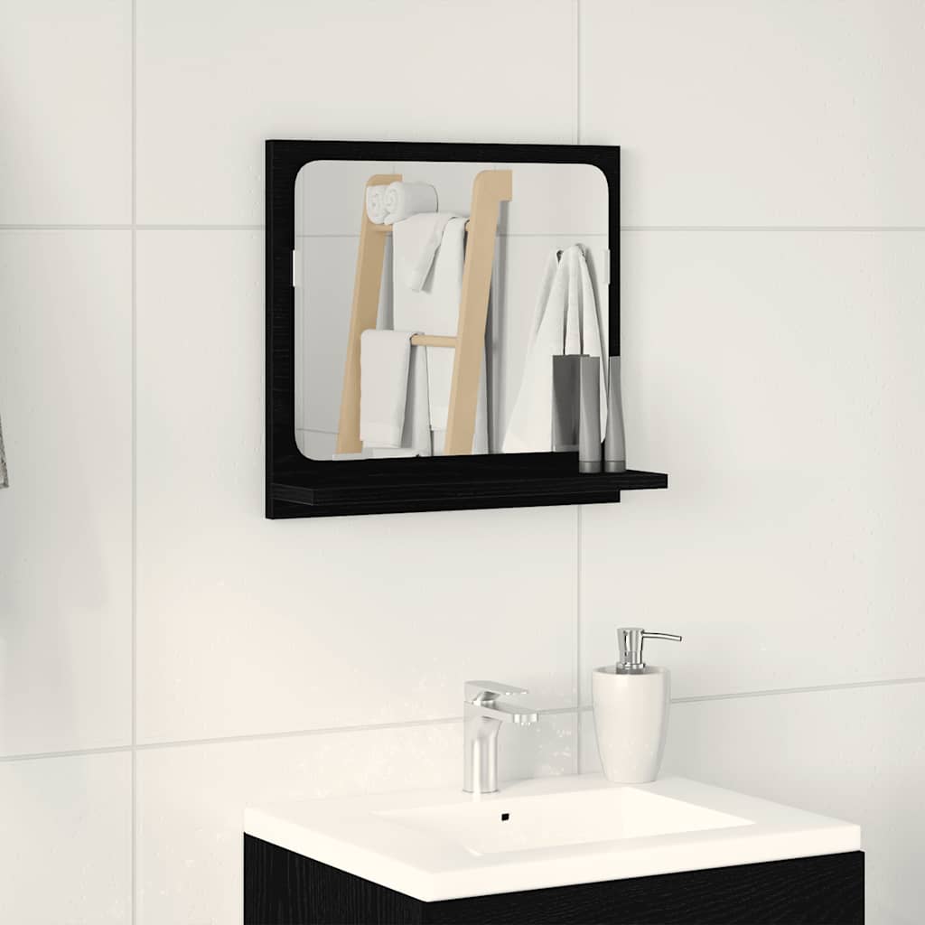 Bathroom Mirror Black Oak 40x10,5x37 cm Engineered Wood