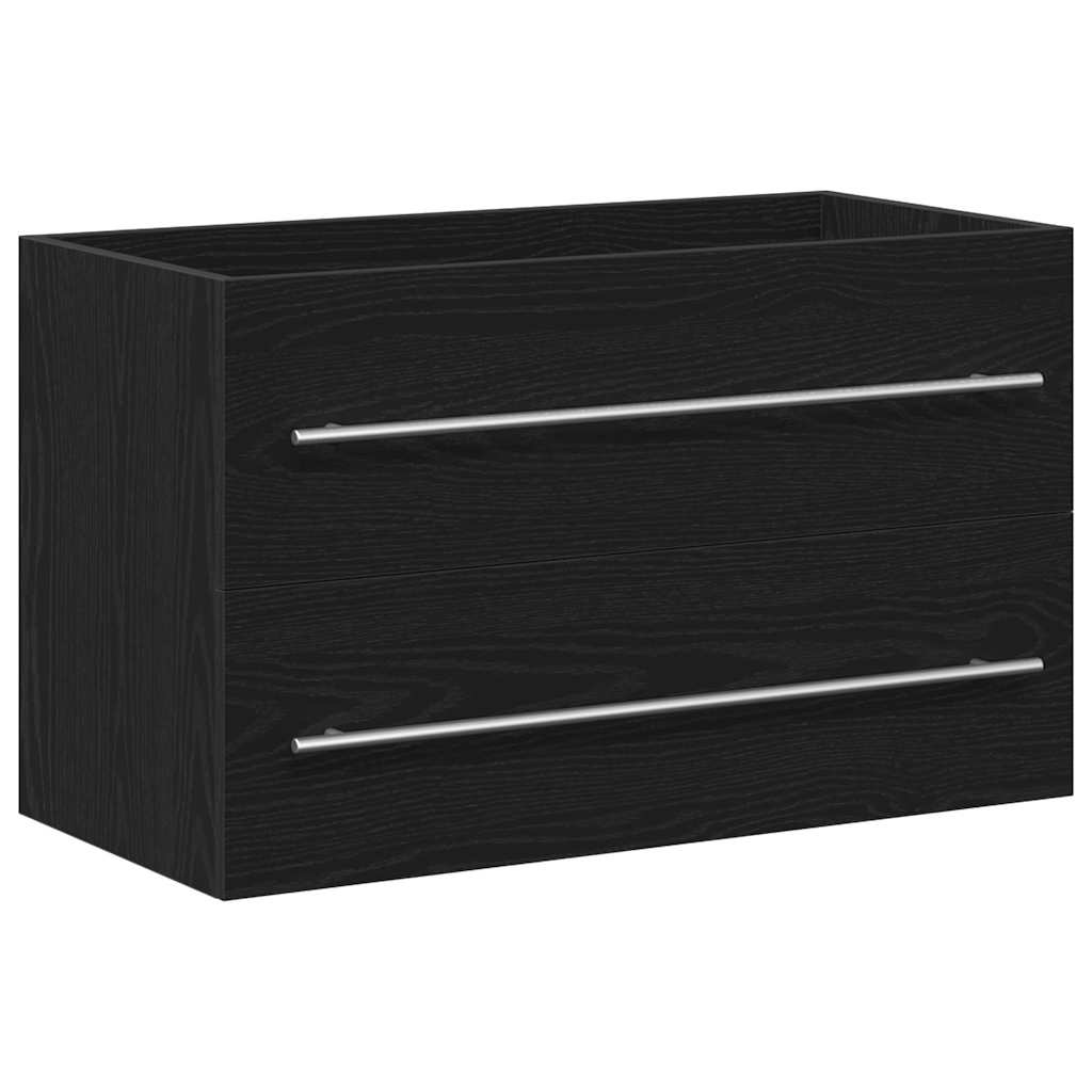 Sink Cabinet Black Oak 80x38,5x48 cm Engineered Wood