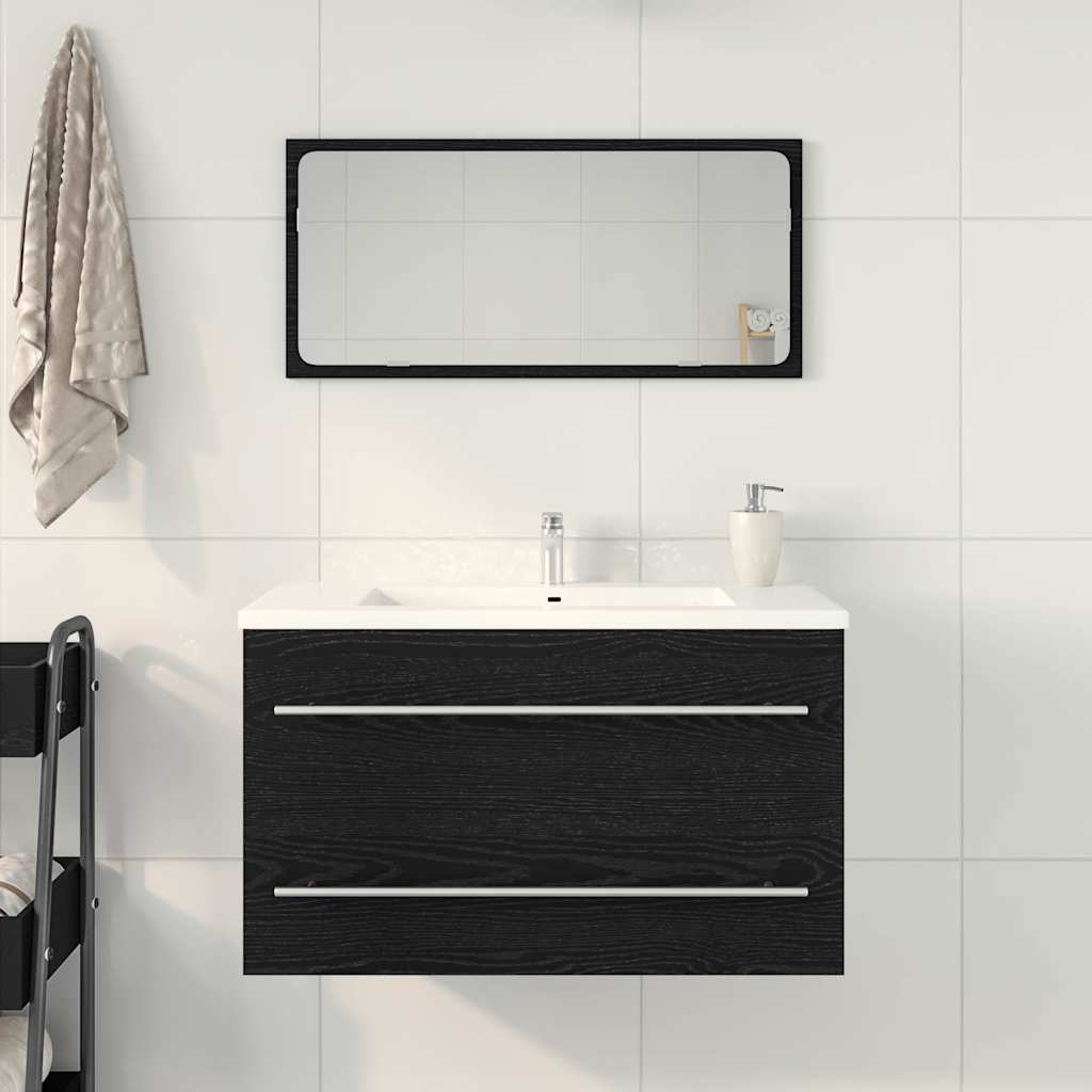 Sink Cabinet Black Oak 80x38,5x48 cm Engineered Wood