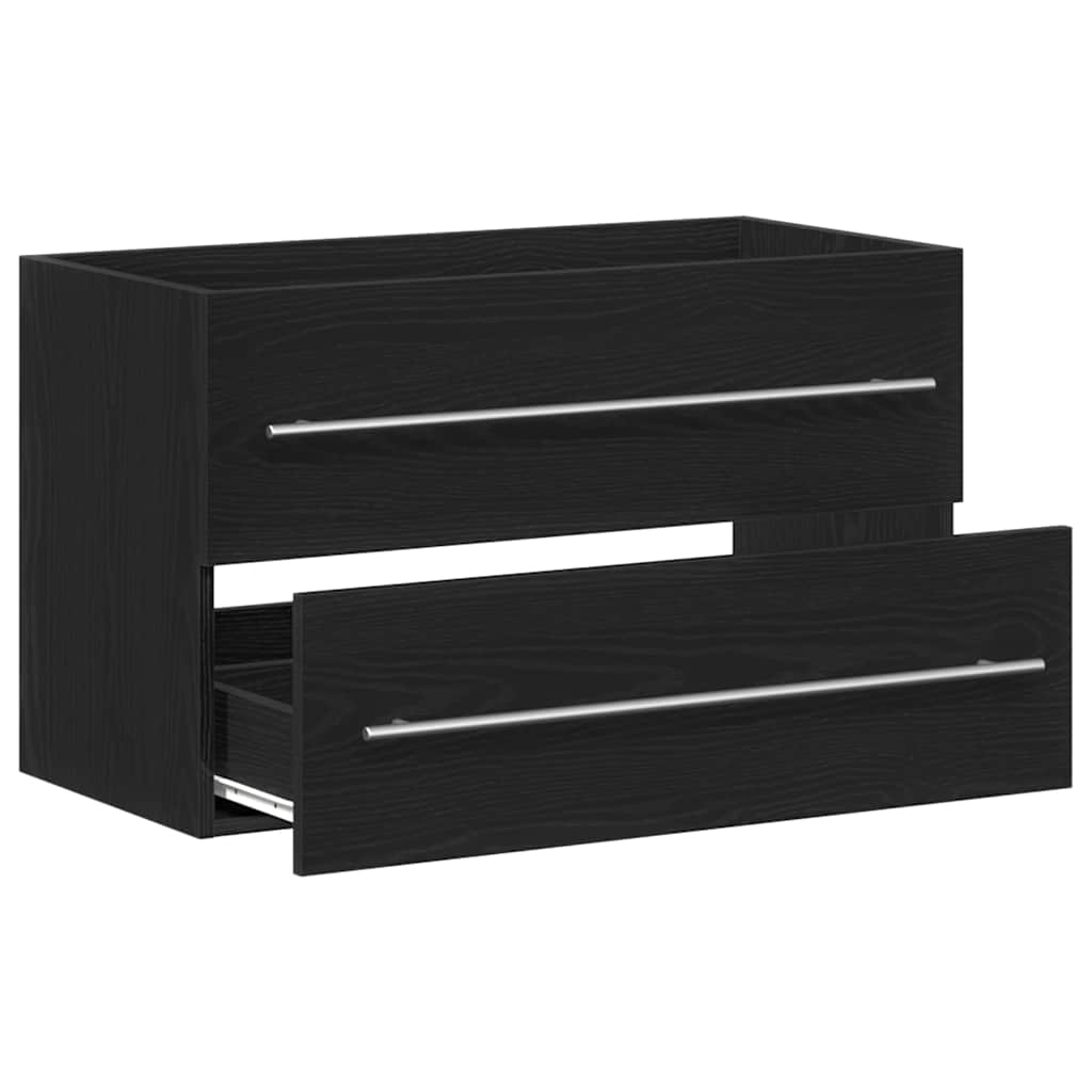 Sink Cabinet Black Oak 80x38,5x48 cm Engineered Wood