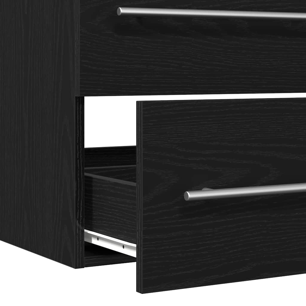 Sink Cabinet Black Oak 80x38,5x48 cm Engineered Wood