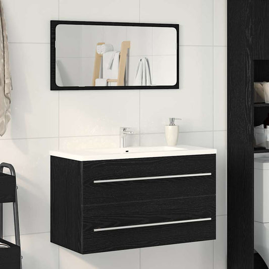 Sink Cabinet Black Oak 80x38,5x48 cm Engineered Wood