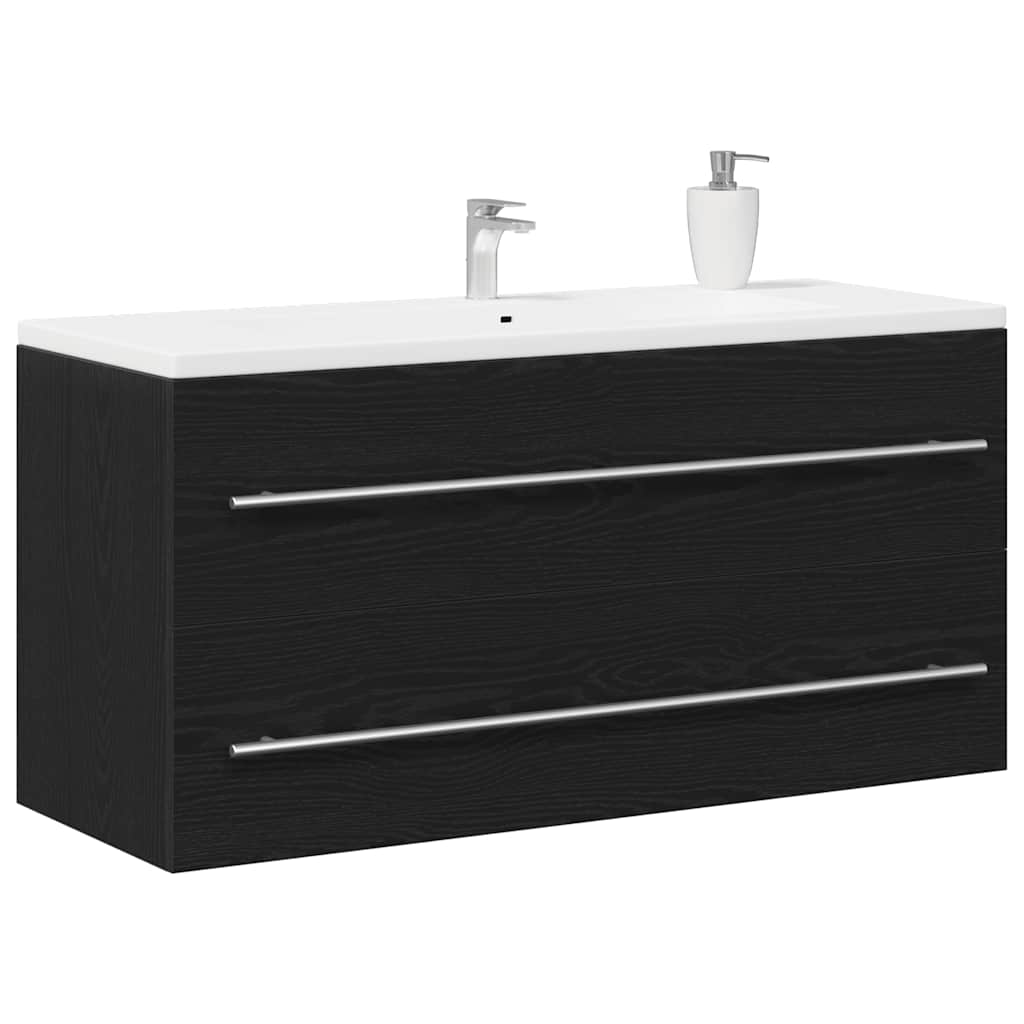 Bathroom Sink Cabinet Black Oak 100x38,5x48 cm Engineered Wood