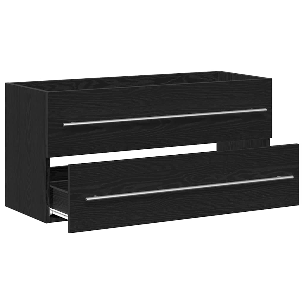 Bathroom Sink Cabinet Black Oak 100x38,5x48 cm Engineered Wood