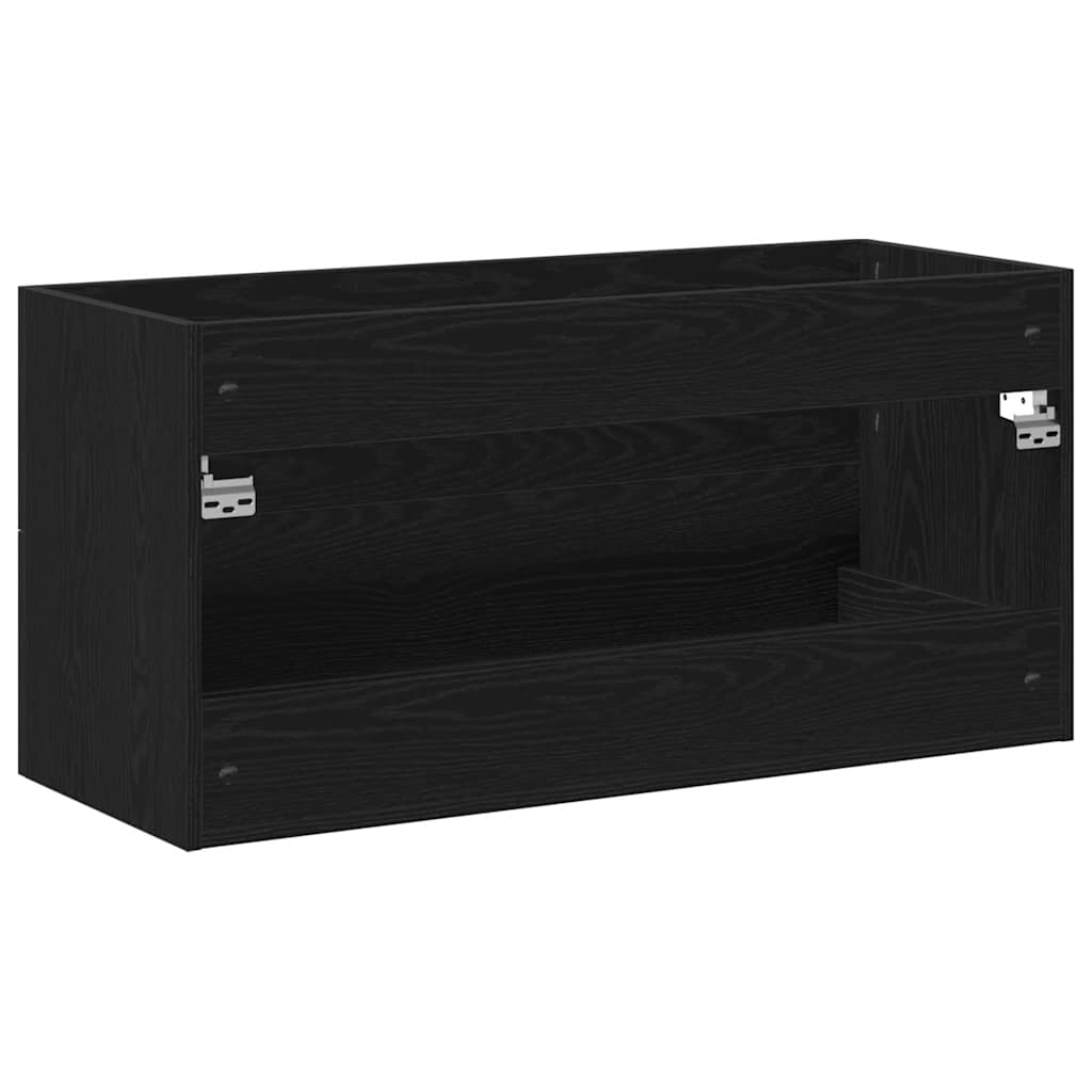 Bathroom Sink Cabinet Black Oak 100x38,5x48 cm Engineered Wood
