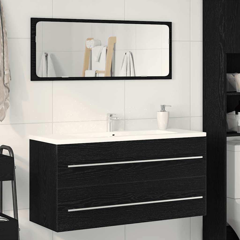 Bathroom Sink Cabinet Black Oak 100x38,5x48 cm Engineered Wood