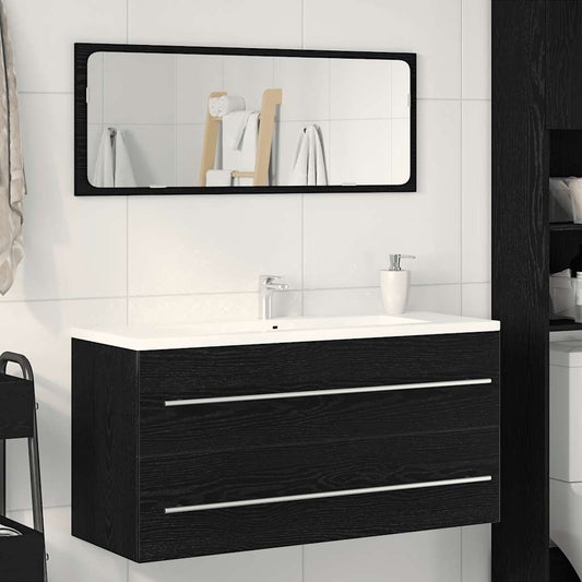 Bathroom Sink Cabinet Black Oak 100x38,5x48 cm Engineered Wood