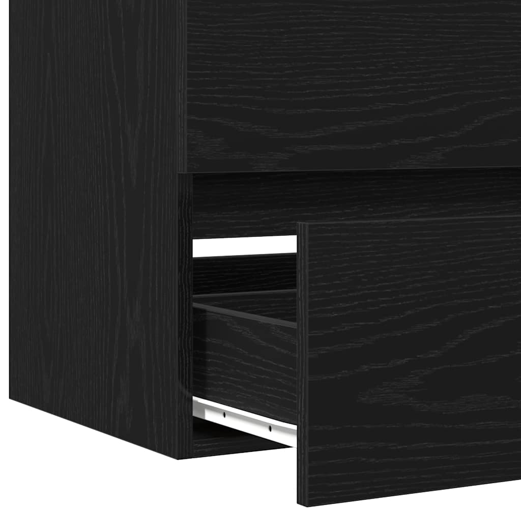 vidaXL Bathroom Sink Cabinet Black Oak 41x38.5x45 cm Engineered Wood