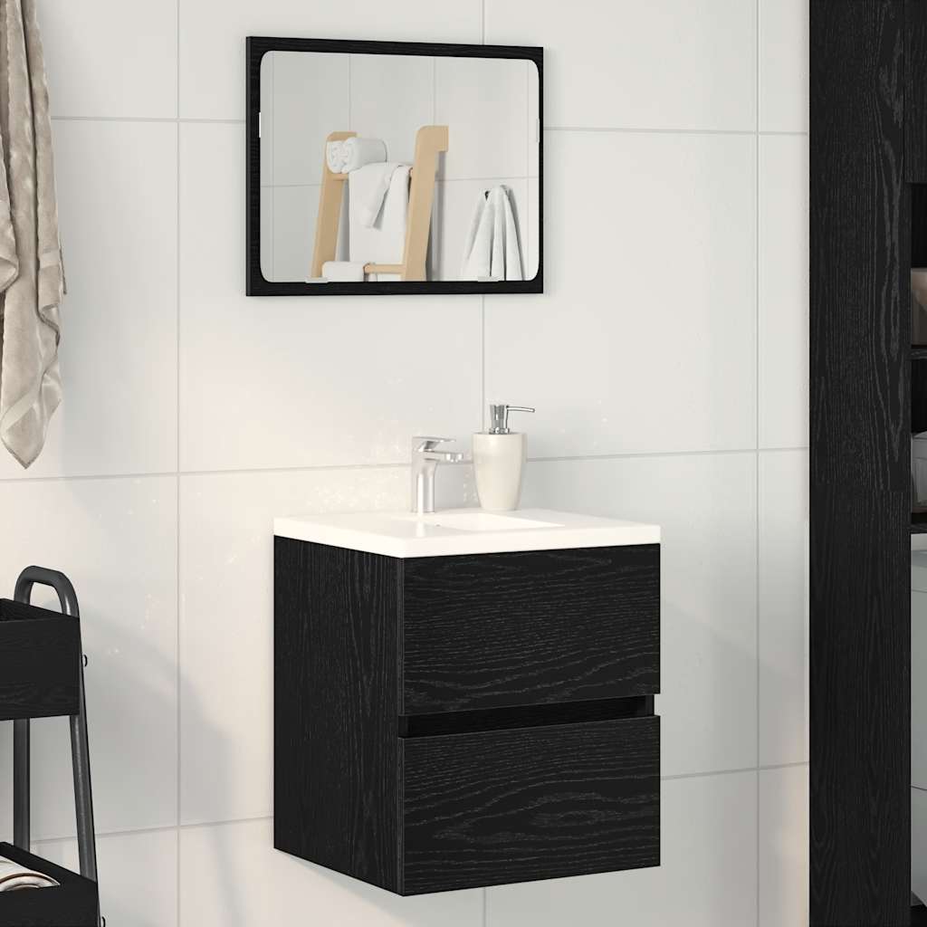 vidaXL Bathroom Sink Cabinet Black Oak 41x38.5x45 cm Engineered Wood