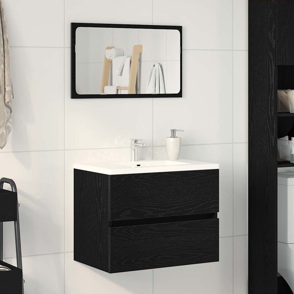 Bathroom Cabinet Black Oak 60 x 38.5 x 45 cm Engineered Wood