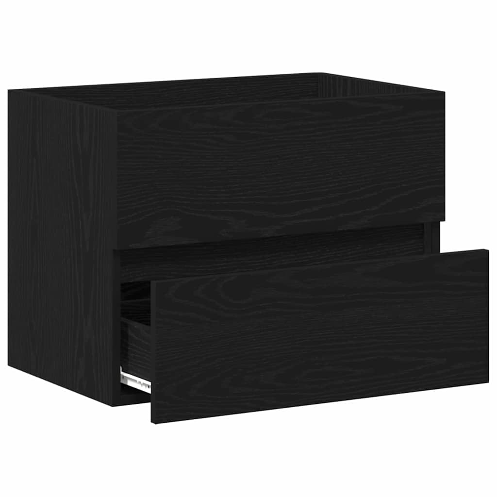 Bathroom Cabinet Black Oak 60 x 38.5 x 45 cm Engineered Wood