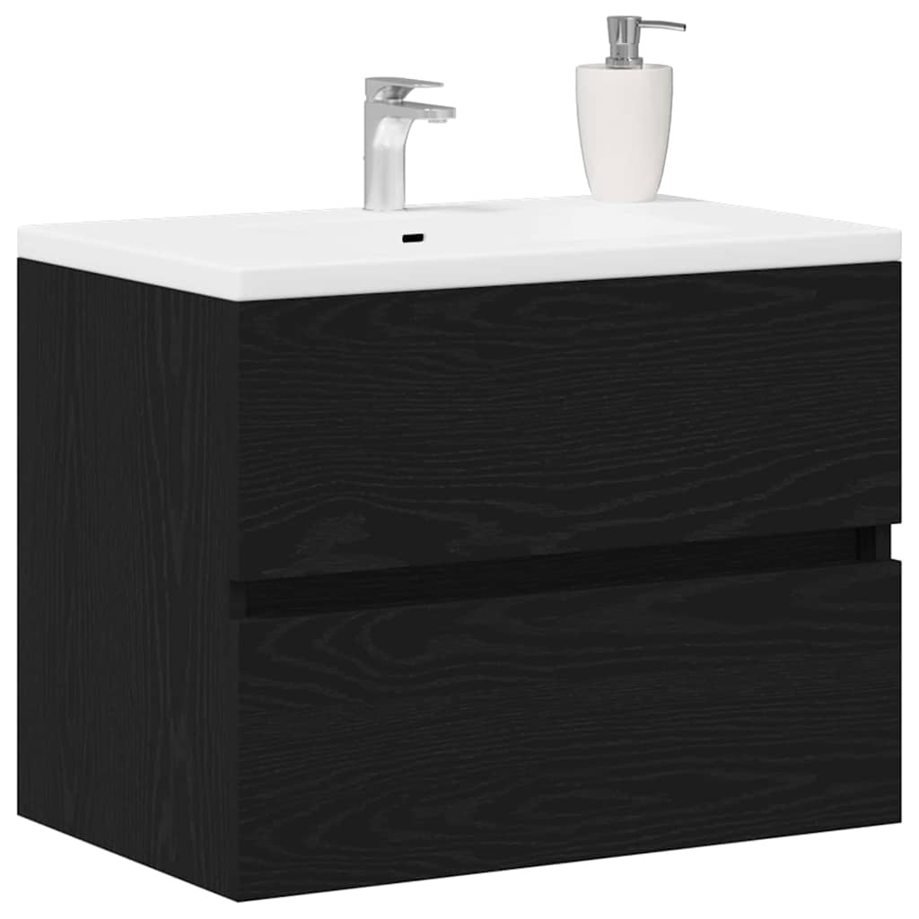 Bathroom Cabinet Black Oak 60 x 38.5 x 45 cm Engineered Wood