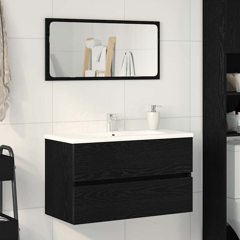 Sink Cabinet Black Oak 80x38,5x45 cm Engineered Wood