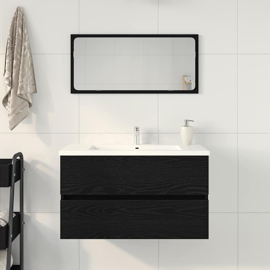 Sink Cabinet Black Oak 80x38,5x45 cm Engineered Wood