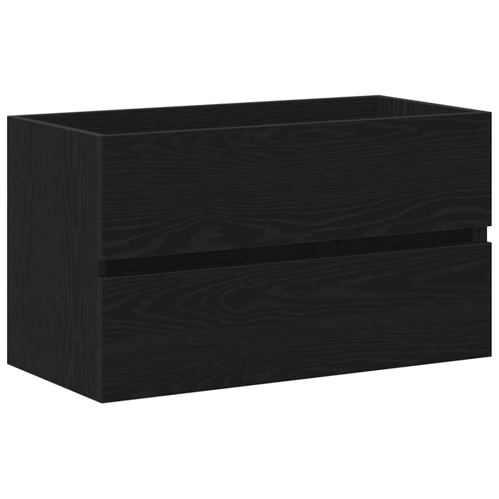 Sink Cabinet Black Oak 80x38,5x45 cm Engineered Wood